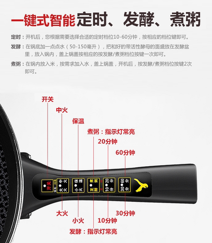 鸿迪定时电蒸锅电锅多功能家用煎炸蒸炒一体锅电蒸笼蒸汽锅电煮锅 - 图1