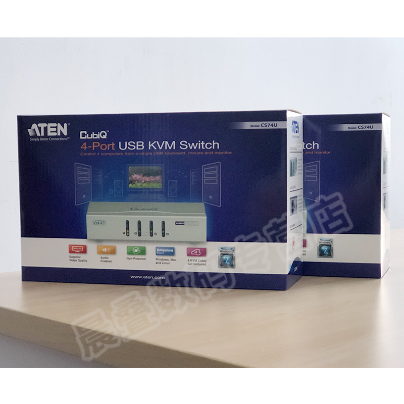 ATEN/宏正 CS74U 4口USB KVM多电脑VGA usb扩展器切换器桌面式USB - 图1