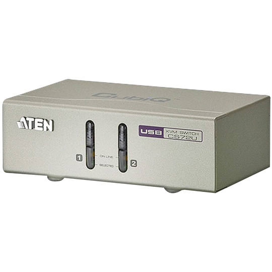 ATEN/宏正CS72U 2端口USB键鼠多电脑kvm切换器vga分配器一分二延长器