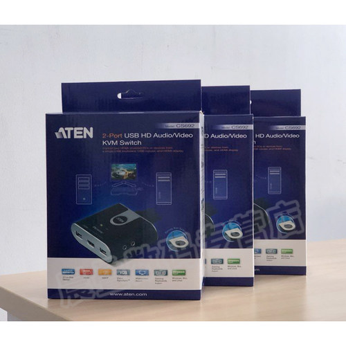 ATEN/宏正 CS692 2口USB HDMI KVM多电脑切换器 线机一体 - 图1
