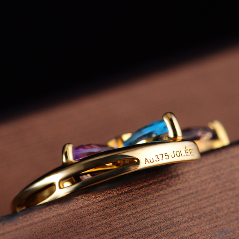 9k金彩宝镶钻石简约送女友锁骨链 jolee项链