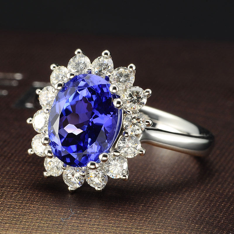 jolee女18k金坦桑石彩色简约指环 jolee戒指/指环