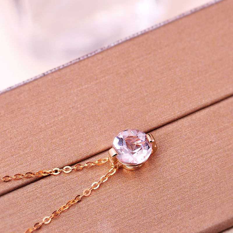 18k摩根石锁骨首饰品送女友金项链 jolee项链