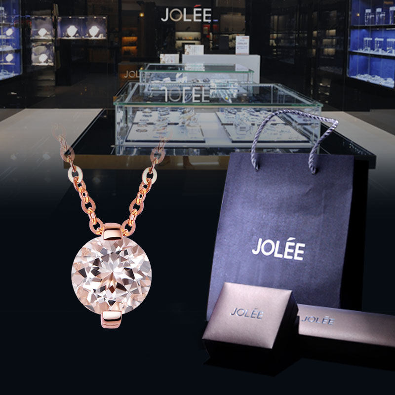 18k摩根石锁骨首饰品送女友金项链 jolee项链