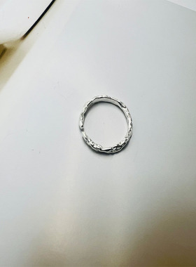 Tangtown现货发925纯银棕宝石树枝纹理开口戒+百搭基础开口戒