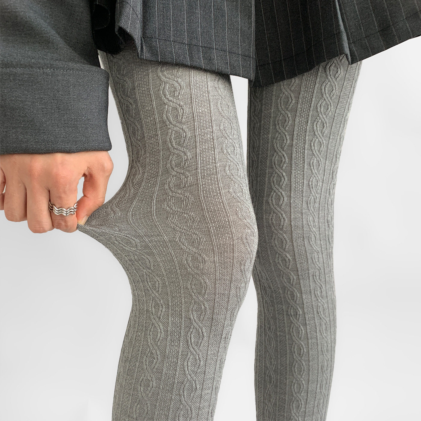 秋冬季新款燕麦色针织麻花日系jk学院风时尚美腿高筒螺旋纹连裤袜,淘宝优惠券,粉丝福利购,淘宝优惠卷