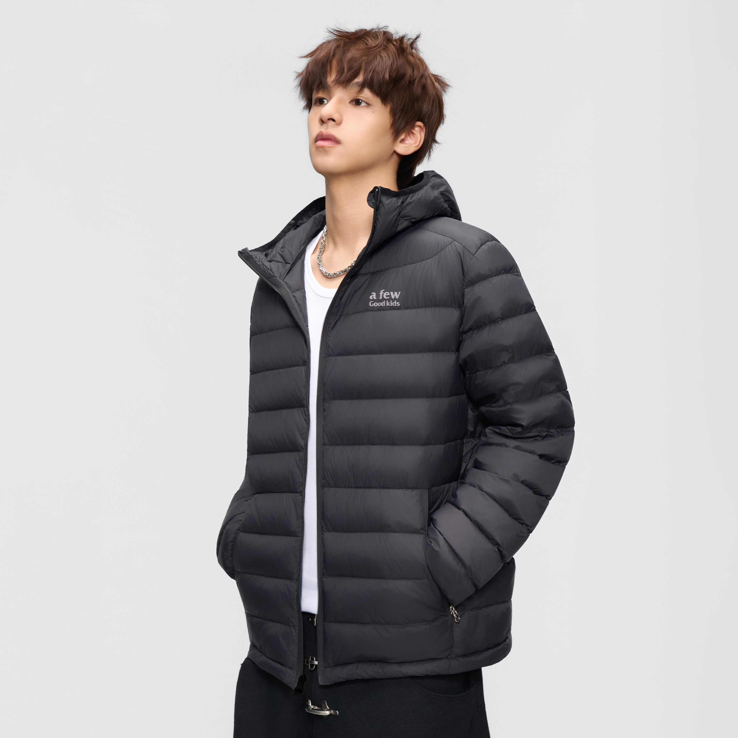 AFGK25FW【90白鸭绒】轻量户外冬季连帽排骨羽绒服男女内胆外套 - 图0