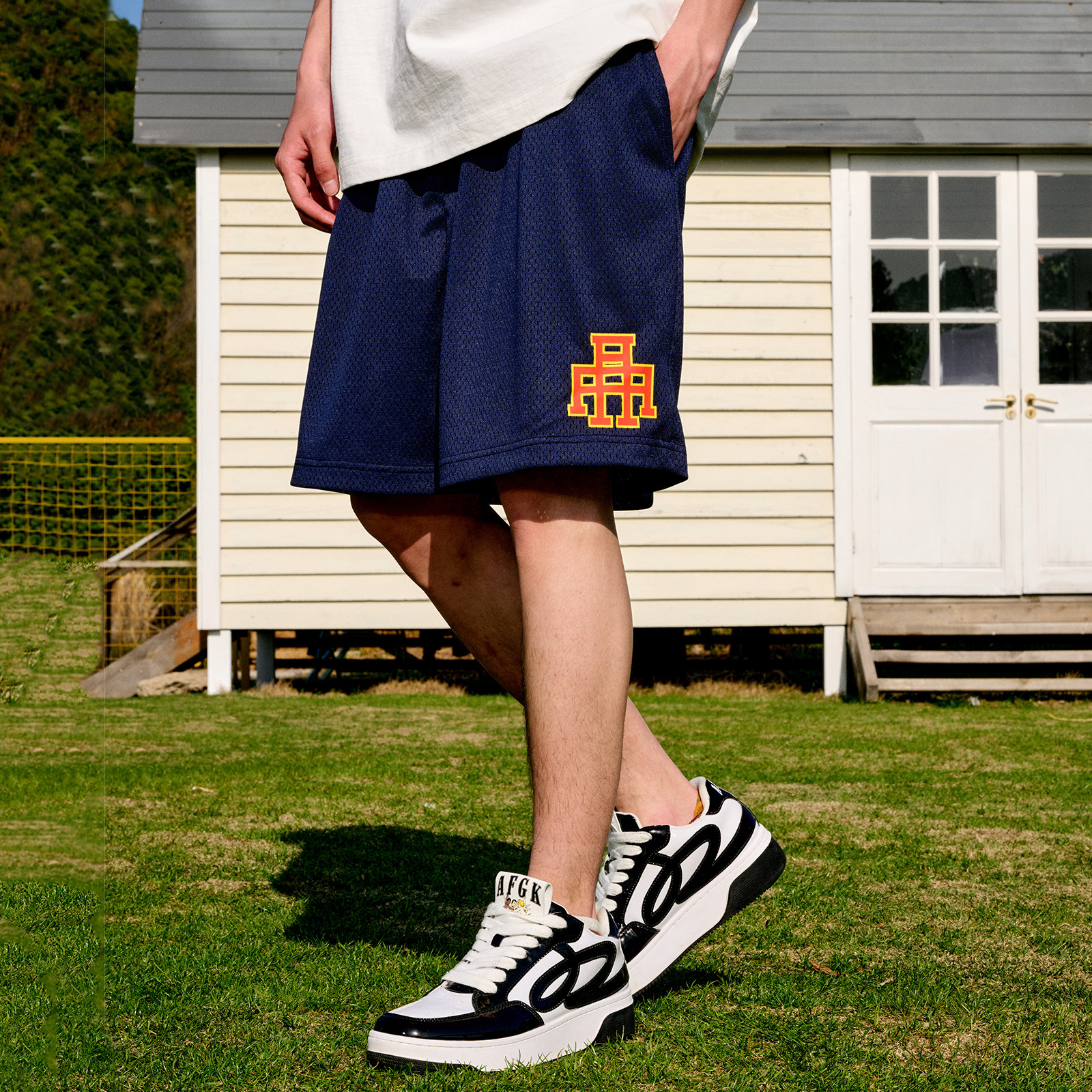 AFGK24SS国潮美式休闲嘻哈街头网眼运动短裤男女五分裤,淘宝优惠券,粉丝福利购,淘宝优惠卷