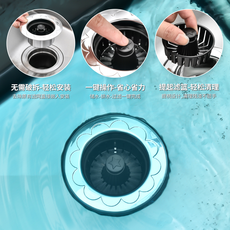 厨房水槽弹跳芯洗菜盆漏水塞过滤网水槽塞子洗碗池下水配件堵水塞 - 图2
