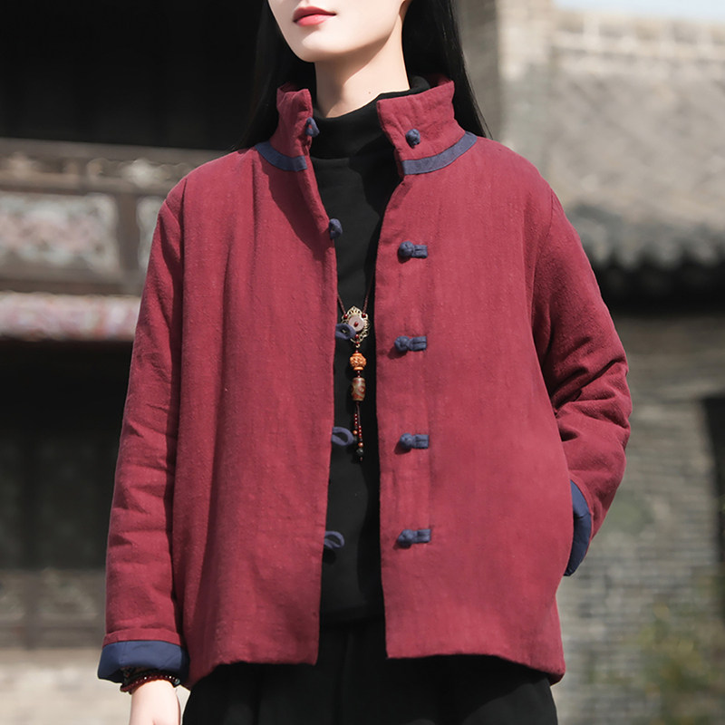 苎麻加厚棉衣女冬2025新款棉麻夹棉棉服韩版复古保暖宽松棉袄外套,淘宝优惠券,粉丝福利购,淘宝优惠卷