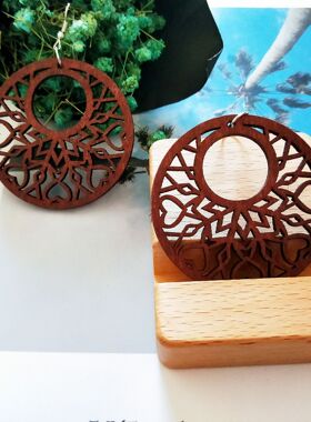 潮人耳环diy饰品木质项坠民族风