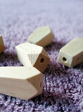 diy手工咖啡色木质立体散珠