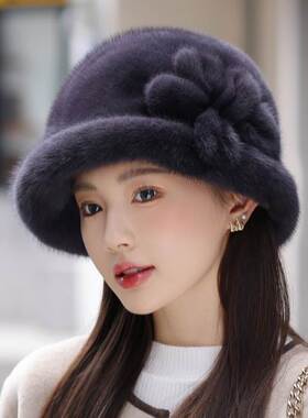 整貂水貂帽子礼帽女护耳保暖冬季