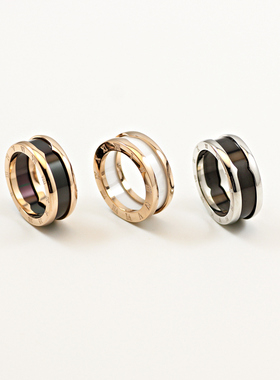 陶瓷戒指珠尔吧钛钢大气情侣食指