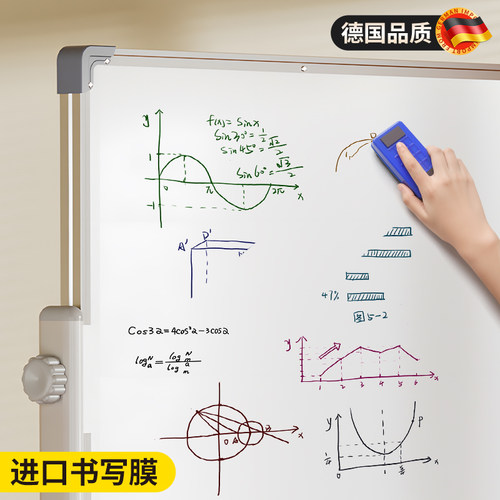 可移动小黑板家用教学儿童白板可擦写双面画板办公磁吸写字板墙贴立式商用带支架落地折叠小学生家庭学习专用 - 图1