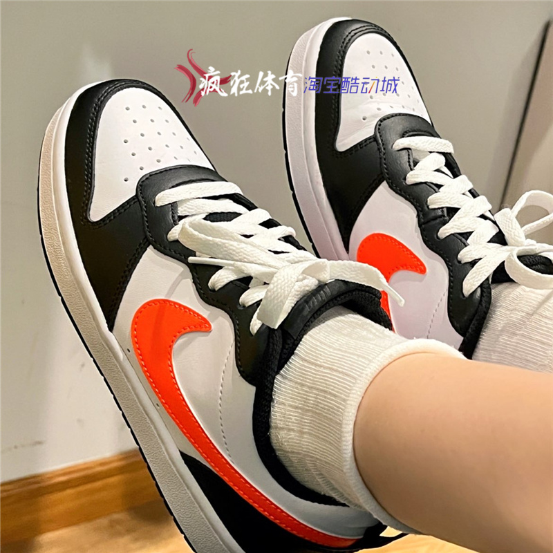 Nike Court Borough Low耐克白黑橙休闲运动板鞋BQ5448 FZ5525 - 图0