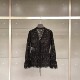ເສື້ອຢືດ lace hollow ເກົ່າຝຣັ່ງ vintage