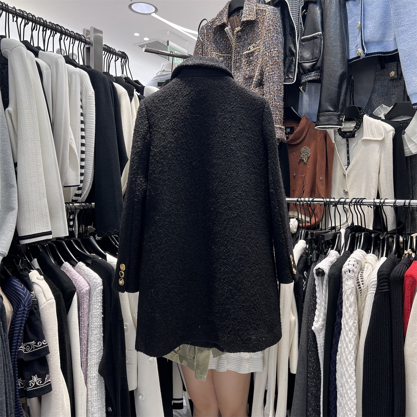 2025冬季新款毛呢大衣女韩版翻领单排扣夹棉加厚百搭中长款外套潮,淘宝优惠券,粉丝福利购,淘宝优惠卷