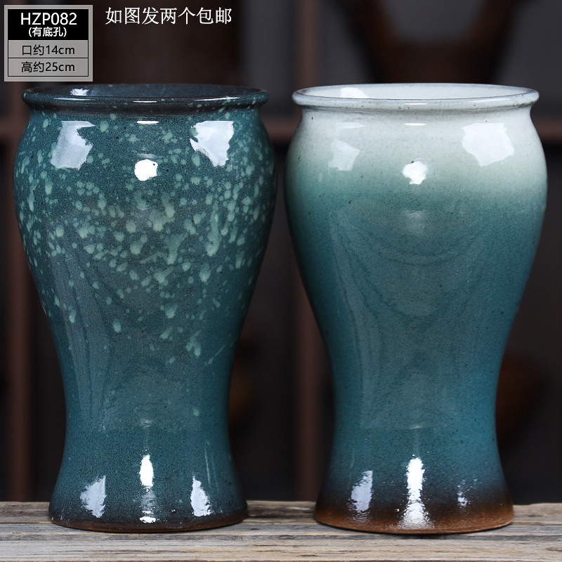 创意鱼尾陶瓷花盆户外庭院造景专用盆悬崖老桩透气粗陶盆特价捡漏 - 图0