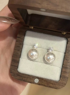 s925纯银戴妃单颗珍珠吊坠项链女2024新款轻奢小众秋冬毛衣链颈链