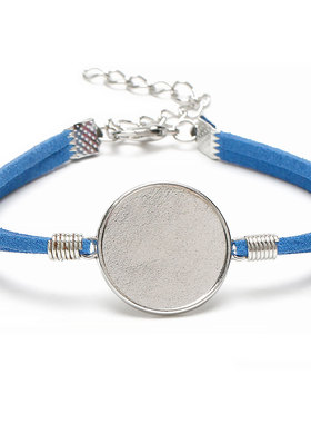 复古韩国绒底托手链 20mm时光宝石底托手链男女情侣饰品