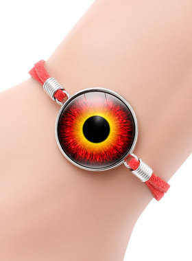 炫彩动物眼睛时光宝石手链恶魔猫眼简约韩国绒手饰手绳