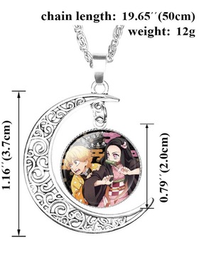 鬼灭之刃 灶门炭治郎 月亮宝石吊坠项链 动漫周边饰品diy