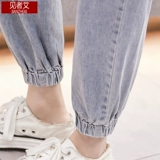 Тонкие джинсы, штаны, оверсайз, высокая талия, свободный прямой крой, стройный силуэт, в корейском стиле