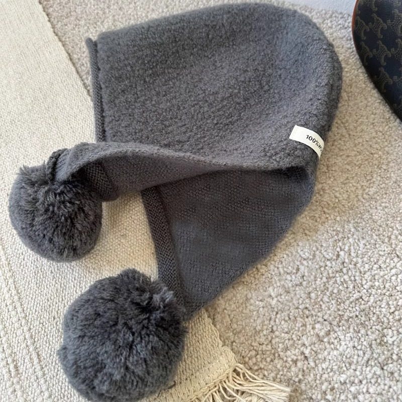 秋冬羊毛混纺毛球巴拉克法帽女显脸小保暖针织帽防风出游逛街毛线,淘宝优惠券,粉丝福利购,淘宝优惠卷