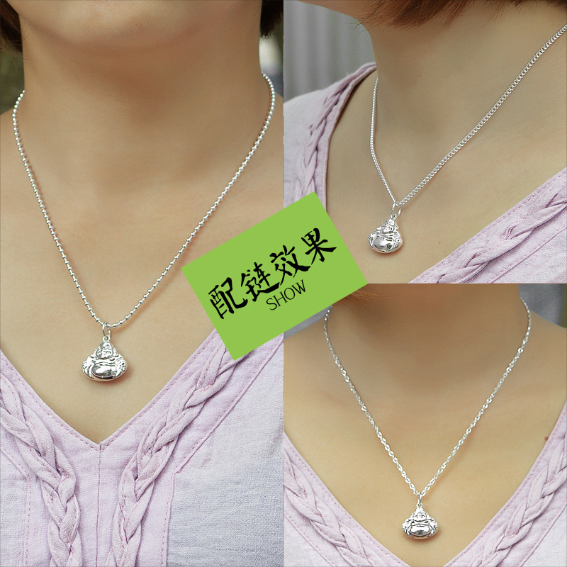 本命佛 纯银佛吊坠女款弥勒佛像项链儿童辟邪护身符实心银饰品 999 本命佛 纯银佛吊坠女款弥勒佛像项链儿童辟邪护身符实心银饰品 999