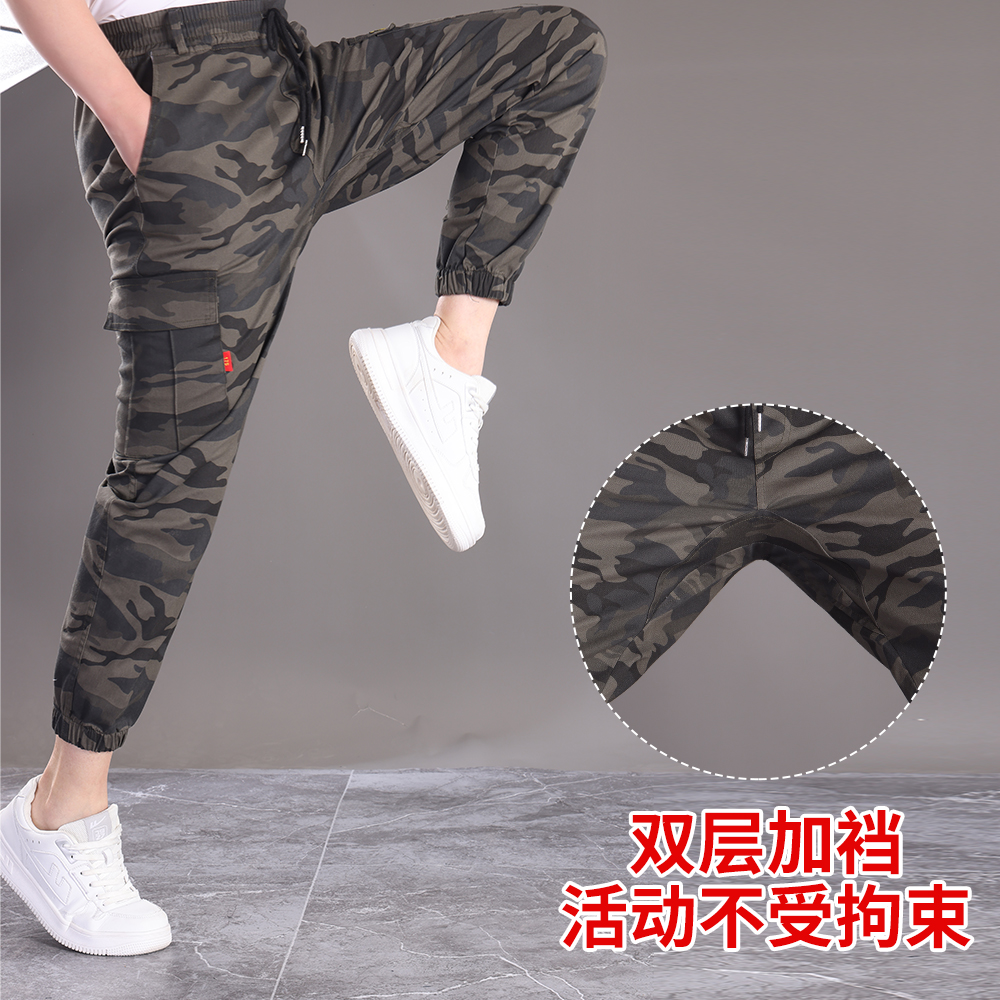 迷彩裤男款工装裤秋季纯棉弹力宽松耐磨男士干活穿的裤子男劳保裤 - 图3