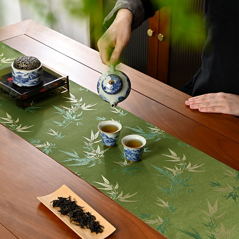 双面茶席茶台垫中式禅意吸水长条茶桌布桌旗轻奢国风家用茶台布艺,淘宝优惠券,粉丝福利购,淘宝优惠卷