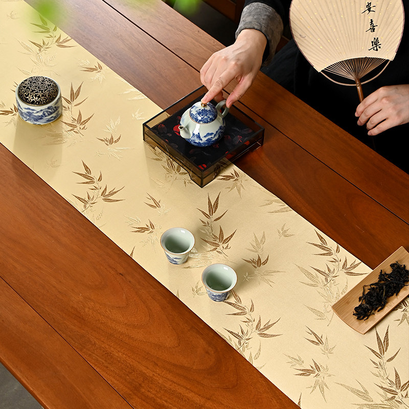 双面茶席茶台垫中式禅意吸水长条茶桌布桌旗轻奢国风家用茶台布艺,淘宝优惠券,粉丝福利购,淘宝优惠卷