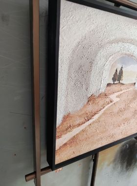不锈钢架子吊杆灯金属杆装置立体浮雕装饰壁挂画壁墙饰定制定做