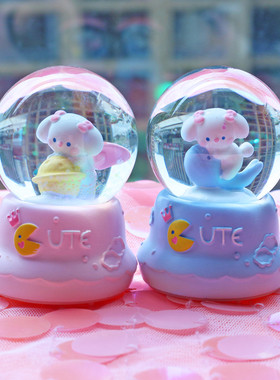 树脂雪花礼物水晶球可爱送女生