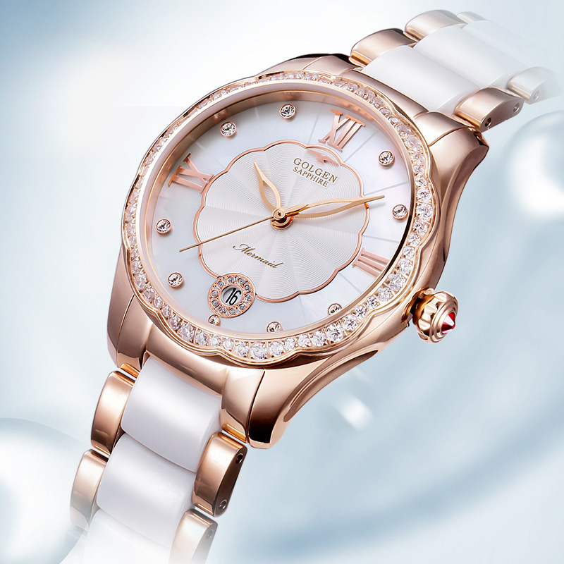 【专柜同款】古尊美人鱼系列石英表 古尊手表国产腕表