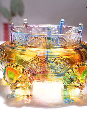 琉璃香炉佛堂中式桌面摆件