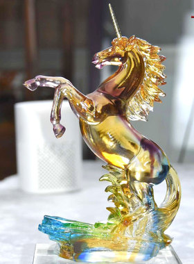 独角兽琉璃开业商务礼物工艺品