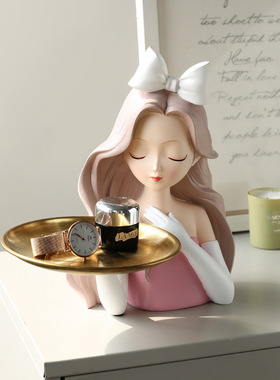 钥匙收纳轻奢风电视柜送新人摆件