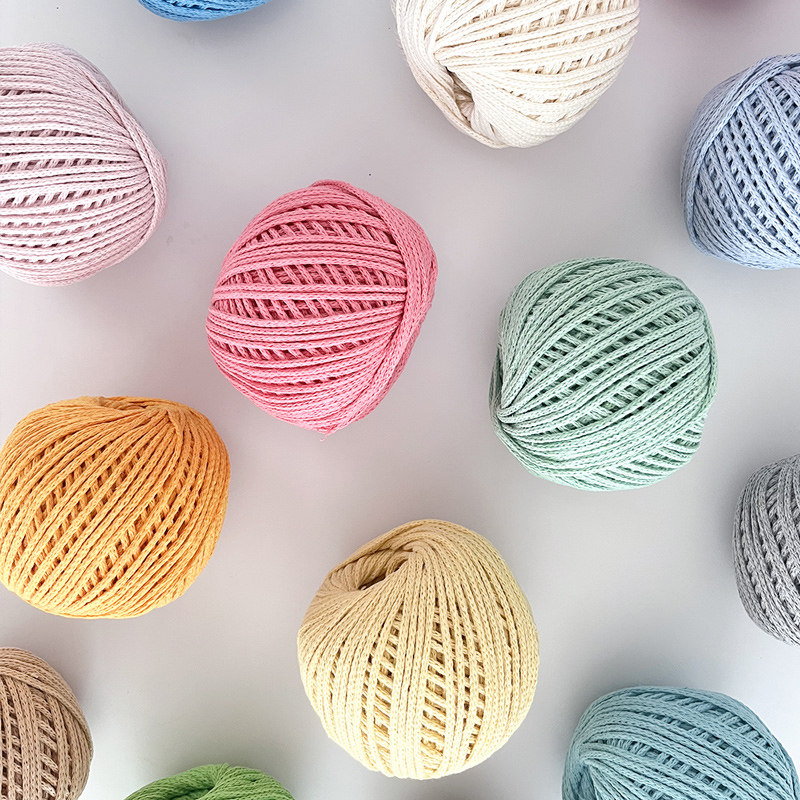 六织织LUCKiKi空心棉线2mm手织包包diy材料包钩针编织毛线手工,淘宝优惠券,粉丝福利购,淘宝优惠卷