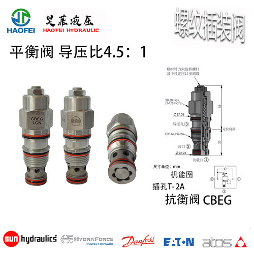 SUN平衡阀CBEG挖机CBGG绞车CBIG液压吊抓木器螺纹插装 - 图0