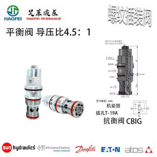 SUN平衡阀CBEG挖机CBGG绞车CBIG液压吊抓木器螺纹插装 - 图2