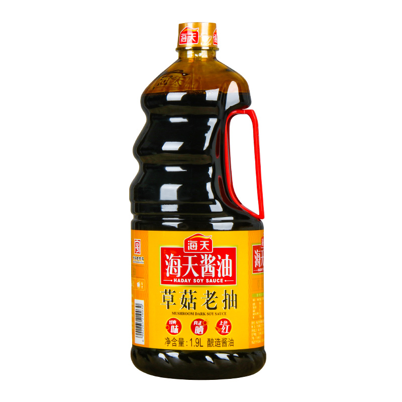 海天草菇老抽1.9L升大桶装黄豆酿造酱油炒菜卤味红烧肉炖猪蹄上色