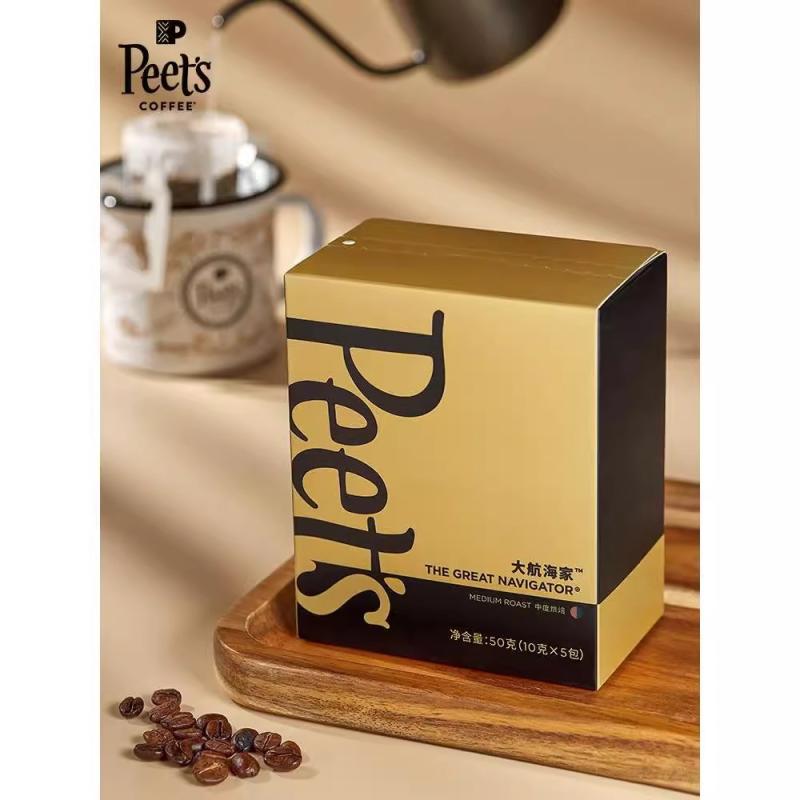 Peet's Coffee日期新鲜挂耳滤泡式黑咖啡粉手冲中深烘焙10g*5包 - 图3