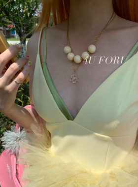 ins风小众时尚博主同款高级感串珠项链米珠项链锁骨链