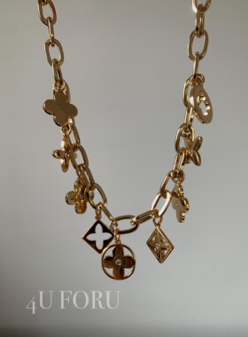 23/ss ins博主潮流轻奢重金属元素时尚设计幸运四叶草项链手链女