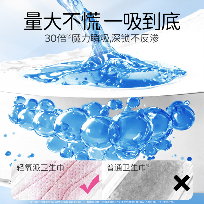 舒莱卫生巾国货轻氧棉日用夜用超熟睡薄款透气姨妈巾女组合装整箱