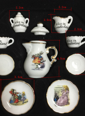 德国品牌卡通图案微缩陶瓷茶具/BLYTH6分/BJD6分/ MK6分/迷你厨房