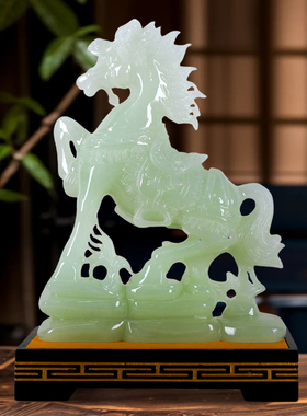 马到成功生肖马摆件合成玉装饰品
