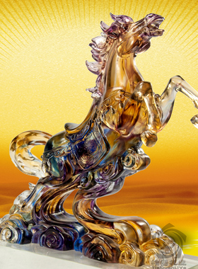 马到成功摆件琉璃工艺品男士生肖属马的生日礼物领导老板桌面装饰